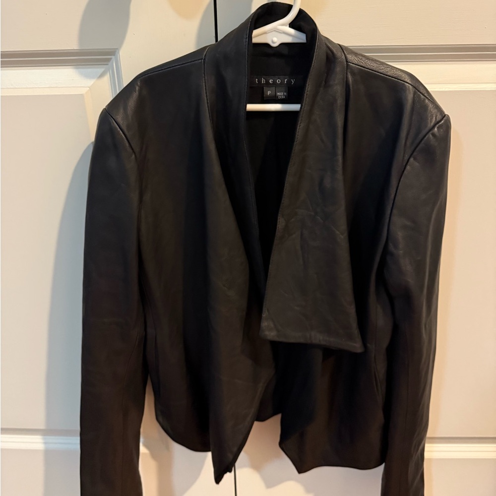 Theory Dark Leather Jacket